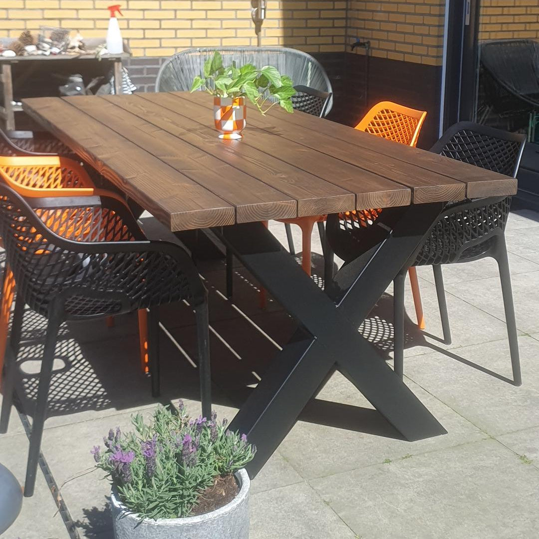 	Handgemaakte douglas houten eettafel op maat 220 cm – vintage oak